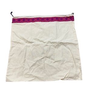 Brand New Large Tory Burch Dust Bag‎ Pink and Navy Trim TB Logo Charm